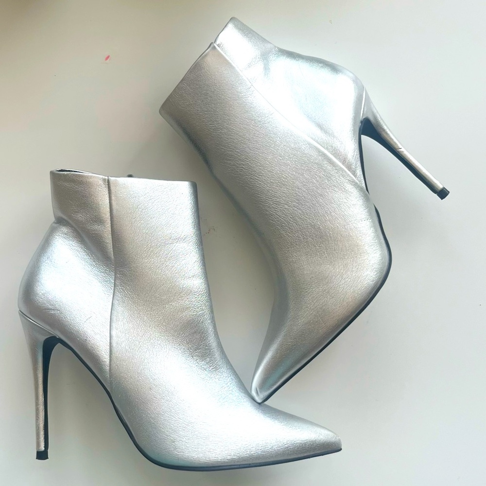 Dynamite silver stiletto boots